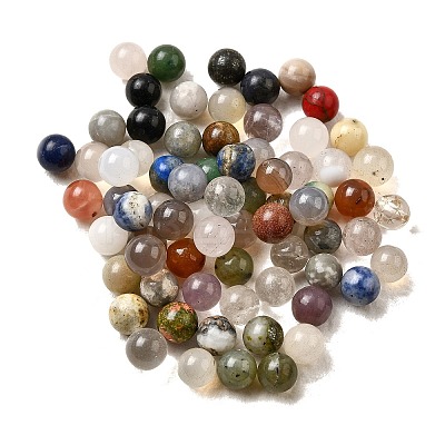 Natural Mixed Gemstone Sphere Beads G-S117-8mm-M-1