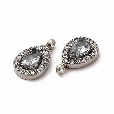 304 Stainless Steel Cubic Zirconia Pendants STAS-A076-01P-1