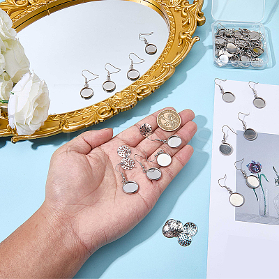40Pcs 304 Stainless Steel Earring Hooks DIY-SC0033-77B-1
