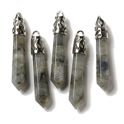 Natural Labradorite Pointed Big Pendants G-Z055-01P-23-1