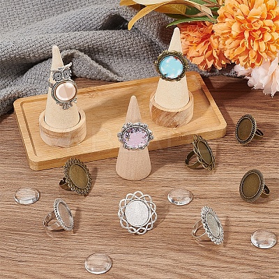 DIY Blank Dome Finger Rings Making Kit DIY-SC0022-28-1