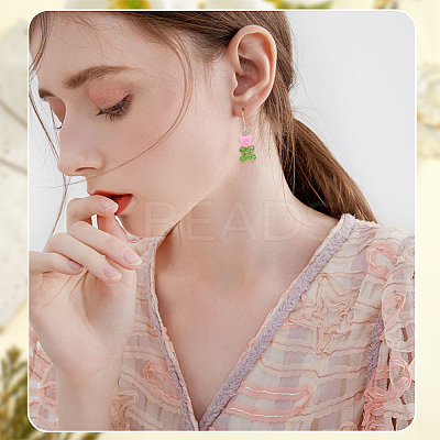 40Pcs 10 Colors Transparent Resin Pendants RESI-CP0001-11-1