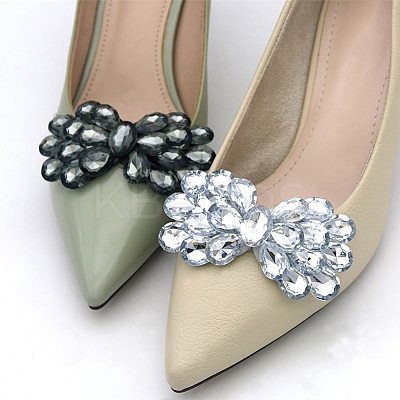 2Pcs Alloy Rhinestone Shoe Decorations AJEW-FG0002-87C-1