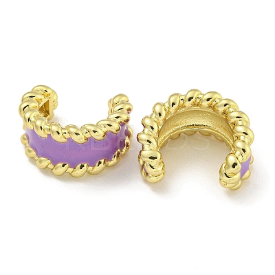 Brass with Enamel Cuff Earrings EJEW-C104-079A-02-1