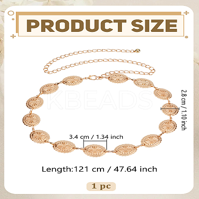 1Pc Alloy Oval Link Chain Belts AJEW-LP0007-43G-1
