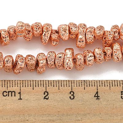 Electroplated Natural Lava Rock Beads Strands G-I360-U01-03-1