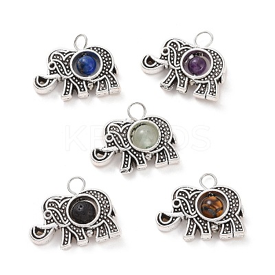 Natural Mixed Stone Pendants X-PALLOY-JF01714-02-1