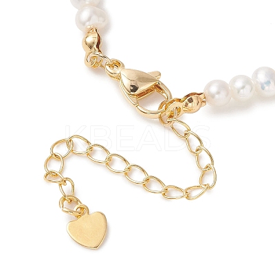 Natural Cultured Freshwater Pearl & Brass Beaded Bracelets for Women BJEW-JB13367-1