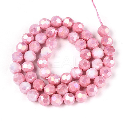 Anti-Tarnish Electroplate Glass Beads Strands EGLA-T021-10mm-15-03-1