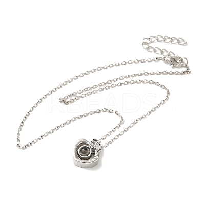 I Love You in 100 Languages Glass Projection Necklace LS-NJEW-M204-01C-P-1