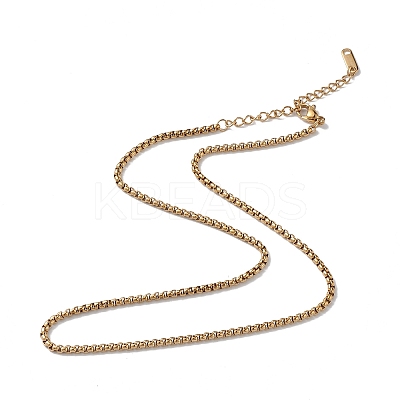 Ion Plating(IP) 304 Stainless Steel Box Chain Necklace for Men Women NJEW-K245-020A-1