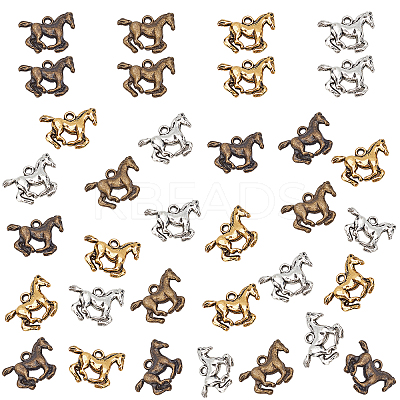120Pcs 4 Colors Tibetan Style Alloy Pendants TIBEP-PH0005-20-RS-WH-1