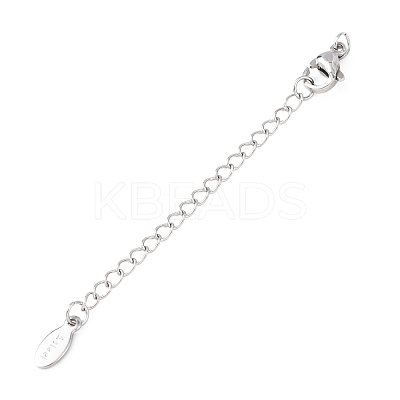 304 Stainless Steel Chain Extender with Oval Charms STAS-G383-07P-1