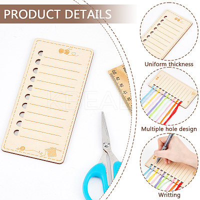 1 Set Rectangle Wooden Yarn Thread Winding Plate DIY-BC0013-85-1