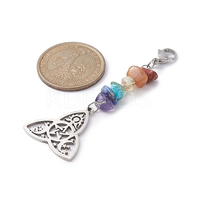 Chakra Natural Gemstone Chips Pendant Decorations HJEW-JM01271-1