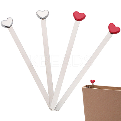 4Pcs 2 Colors 201 Stainless Steel Bookmarks AJEW-CP0005-79-1