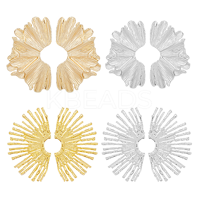 4 Pairs 4 Style Alloy Stud Earrings EJEW-FI0002-66-1