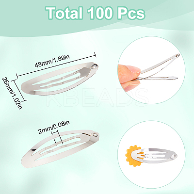 100Pcs Iron Hair Clip Findings PHAR-SC0001-002B-1