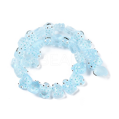 Transparent Glass Enamel Beads Strands GLAA-B021-05G-1