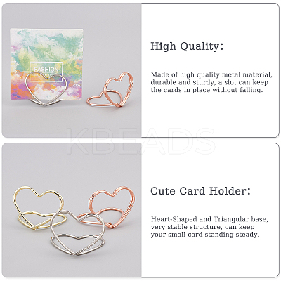 36Pcs 3 Colors Carbon Steel Place Card Holders AJEW-OC0002-29-1