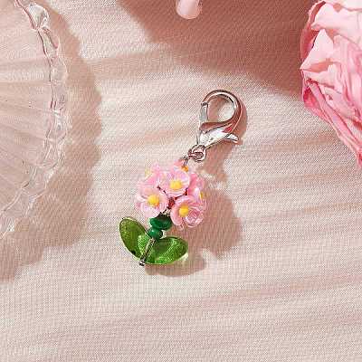 Resin & Glass Beaded Pendant Decorations HJEW-MZ00169-05-1