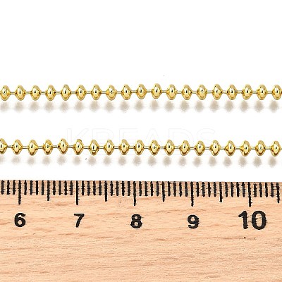 3MM Brass Rondelle Link Chain Necklaces X-NJEW-M108-12G-1