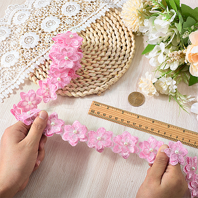 2 Yards Flower Polyester Lace Trim OCOR-CY0002-69A-1