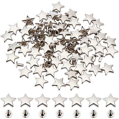 100Pcs Iron Semi-Tublar Rivet Studs DIY-CY0002-98P-1