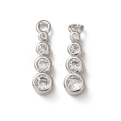 Brass Micro Pave Clear Cubic Zirconia Charms KK-C253-02A-P-1