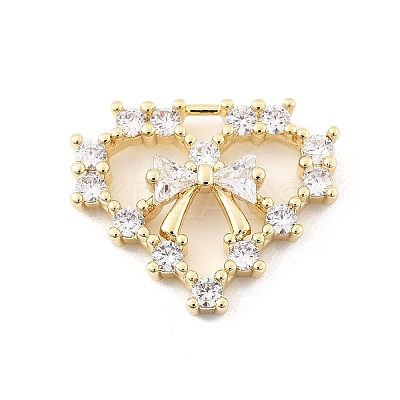 Brass Micro Pave Clear Cubic Zirconia Pendants LS-KK-K371-29B-G-1