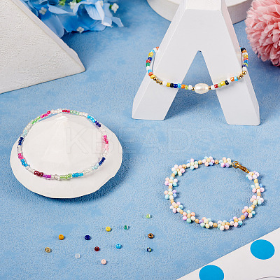 180g 12 Colors Glass Seed Beads SEED-TA0001-35-1