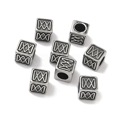 Retro 316 Surgical Stainless Steel European Style Beads STAS-L307-15AS-02-1