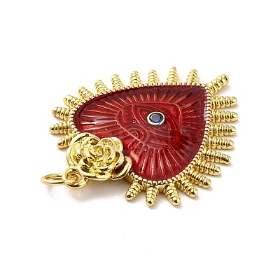 Rack Plating Brass Enamel Pendants KK-M230-27G-1