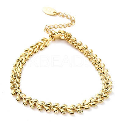 Ion Plating(IP) 304 Stainless Steel Cobs Chain Bracelet BJEW-G684-01G-1