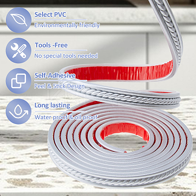 PVC Self-adhesive Flexible Molding Trim DIY-WH0671-023B-1