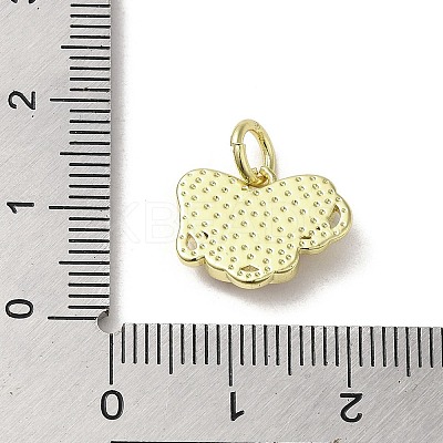 Evil Eye Enamel Shell Brass Butterfly Charms with Jump Rings KK-E092-27G-02-1