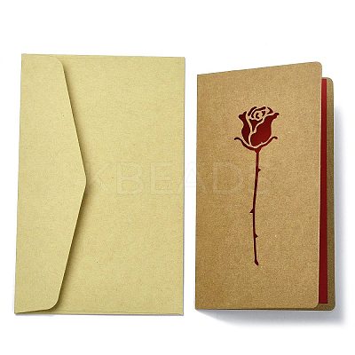 Kraft Paper Greeting Cards AJEW-L093-01C-1