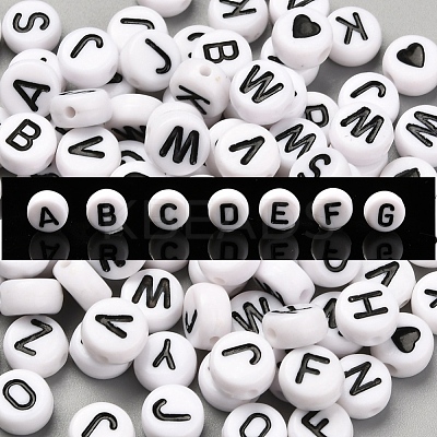 1200Pcs 27 Style White Acrylic Beads FIND-YW0001-15-1