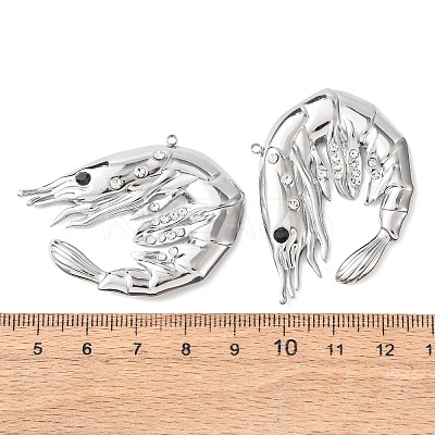 304 Stainless Steel with Rhinestone Pendants STAS-Z177-05P-1