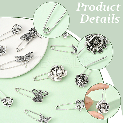 20Pcs 10 Styles Alloy Kilt Pins for Backpack Clothes JEWB-SC0001-79-1