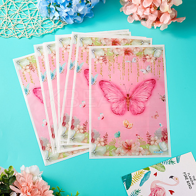 10Pcs Rectangle with Butterfly Pattern Paper Gift Bags CARB-TAC0002-04-1