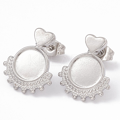 Non-Tarnish 304 Stainless Steel Stud Earring Findings EJEW-G338-02P-1