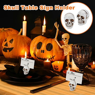 Skull Resin Name Card Holder DIY-WH0430-814-1