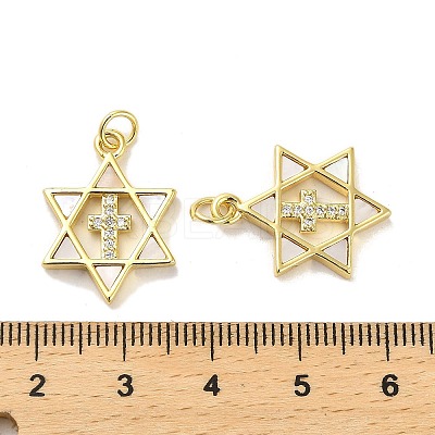 Brass Micro Pave Clear Cubic Zirconia Pendants KK-K365-10A-G-1