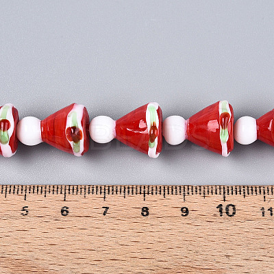 Christmas Theme Handmade Lampwork Beads Strands LAMP-N028-18B-1