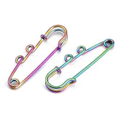 Ion Plating(IP) 304 Stainless Steel Safety Pins Brooch Findings STAS-K252-05A-RC-1