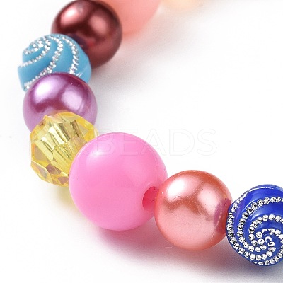 Rainbow Theme Bracelets & Necklaces Sets for Kids SJEW-JS01266-1