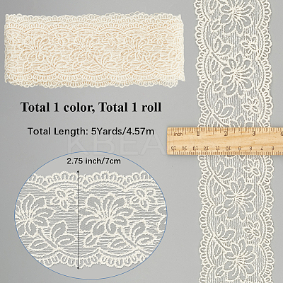 5 Yards Flat Cotton Lace Ribbon OCOR-GF0004-71B-01-1
