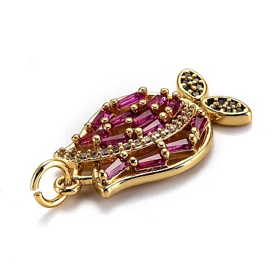 Brass Micro Pave Cubic Zirconia Pendants ZIRC-L100-031G-1