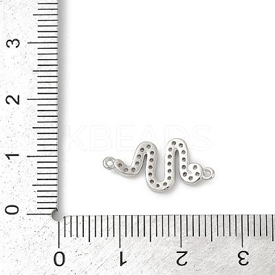 Brass Micro Pave Clear Cubic Zirconia Connector Charms KK-G526-02P-1